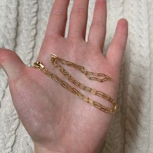 18inch 14k gold paper clip chain